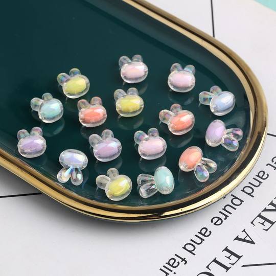 Diy children's colorful braided necklace with loose beads