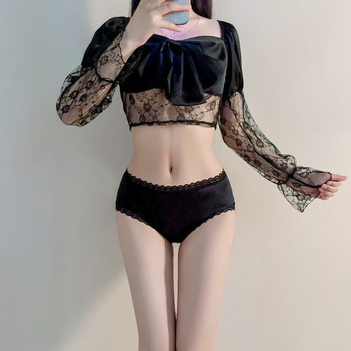 【90-200斤】蕾丝缎面女士内裤性感纯欲少女无痕女士高弹高腰内裤 - 图0