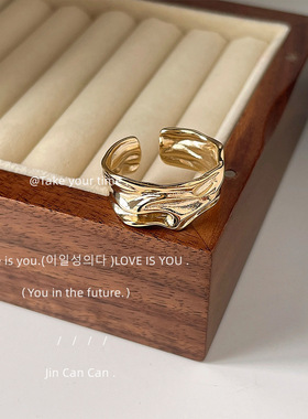 港风辣妹开口可调节个性独特艺术气质情侣设计戒指女小众饰品