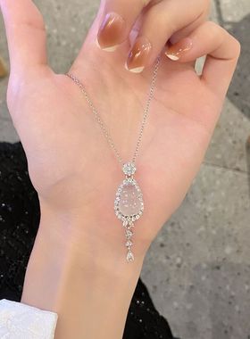 福禄相伴冰透仿玉髓葫芦项链女新中式轻奢锁骨链礼物小众高冰吊坠