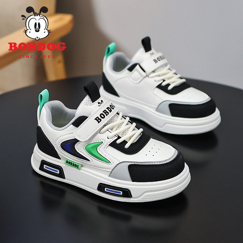 巴布豆童鞋儿童板鞋2025新款皮面防水男童休闲软底防滑女孩运动鞋,淘宝优惠券,粉丝福利购,淘宝优惠卷