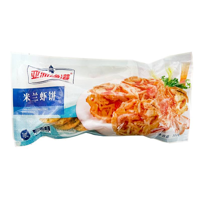 亚洲渔港米兰虾饼 蔬菜虾饼 西餐厅粥铺半成品油炸小吃 300g10片 - 图3