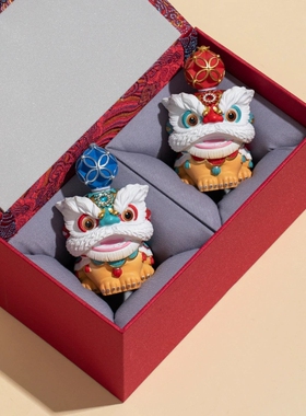 国潮醒狮招财进宝摆件装饰品