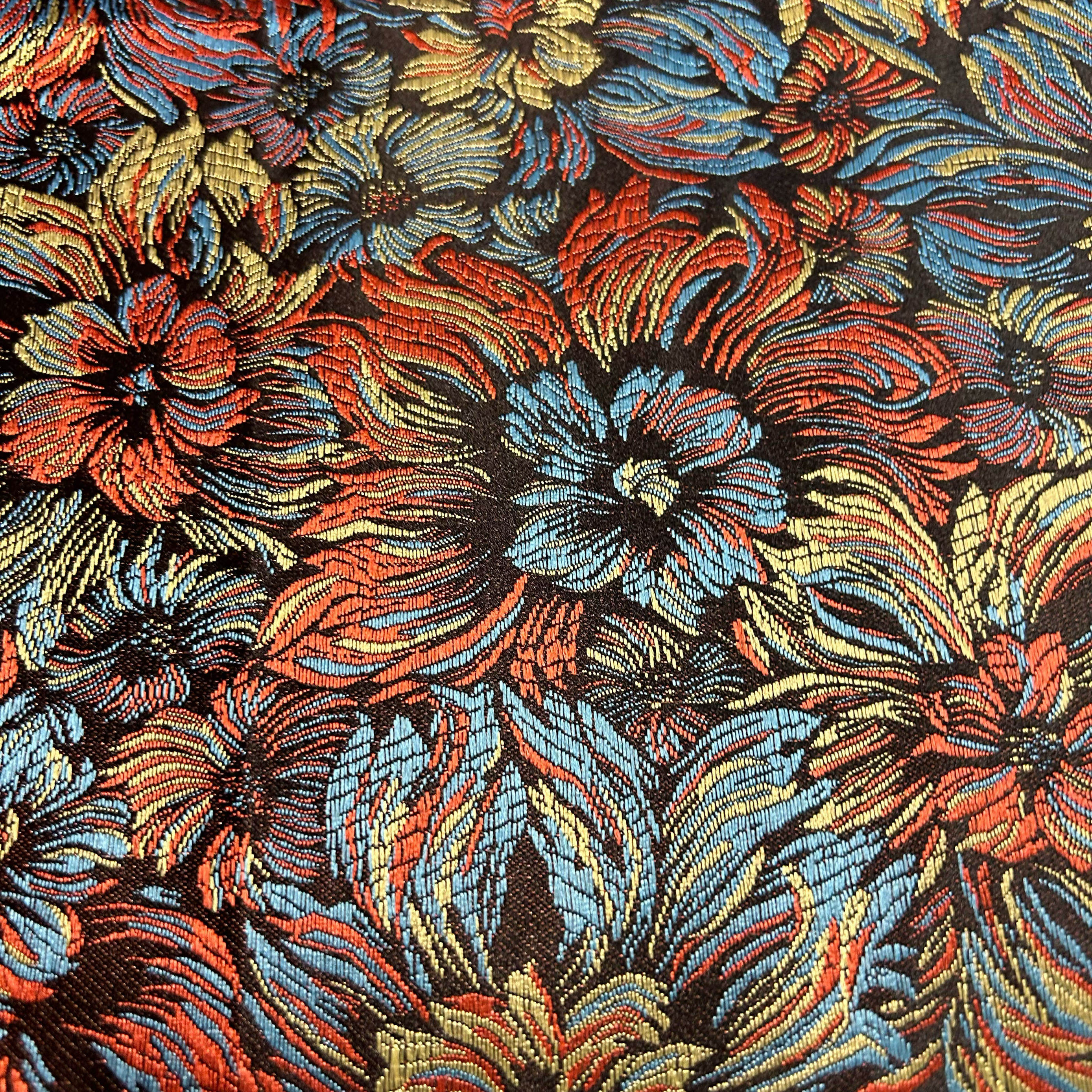 织锦缎旗袍童装蒙古袍民族服装面料装饰手工提花织锦缎丝绸布料 - 图3