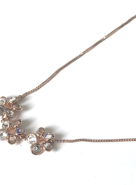 玫瑰金水晶花朵日韩风时尚饰品