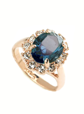 玫瑰金奥地利高端水晶镶钻红红蓝