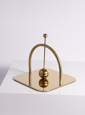 酒店售楼部洽谈区纸巾夹现代不锈钢摆件餐厅纸巾压座样板间装饰品