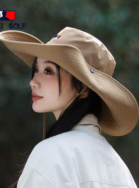 西部牛仔帽渔夫帽女夏季户外徒步登山遮阳帽大檐防晒帽子