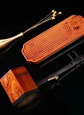 二胡红木 紫光檀酸枝木古典蓝牙室风音乐香炉香熏茶道家居摆件