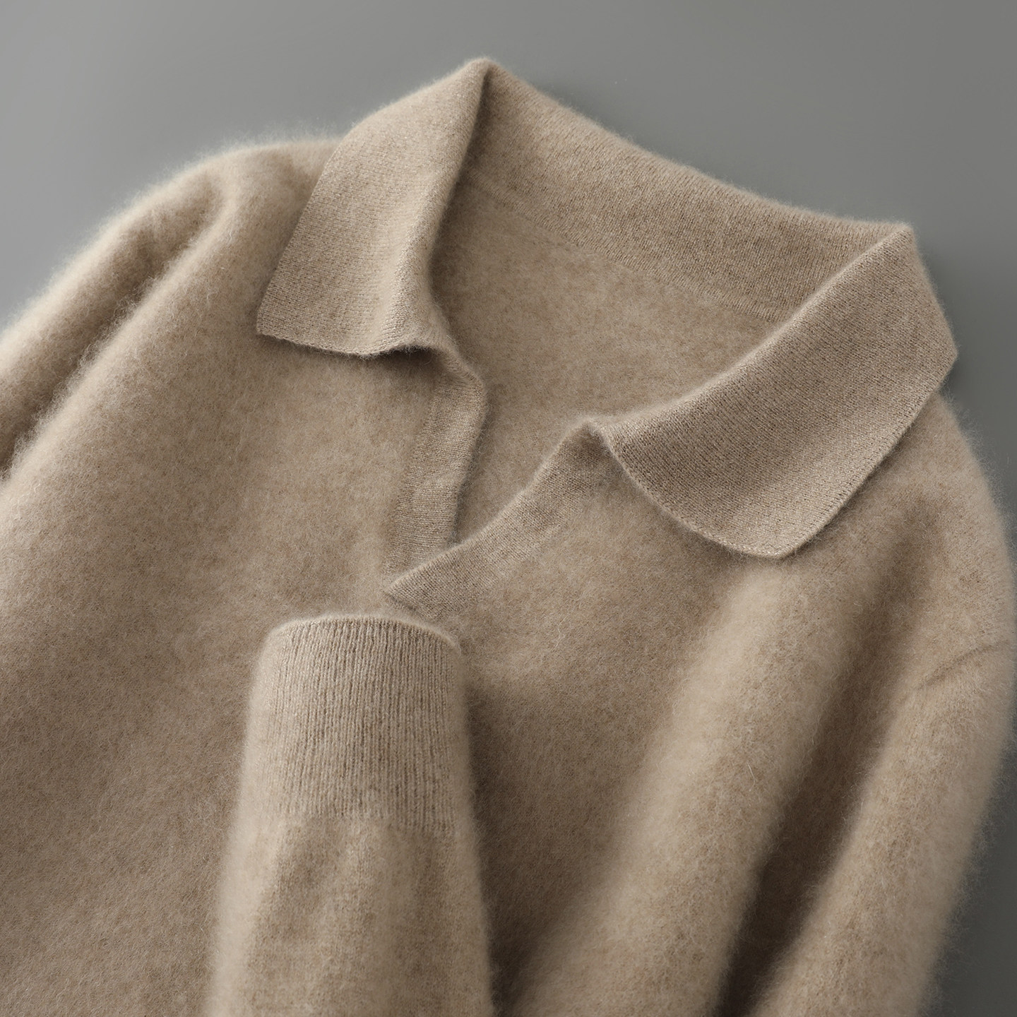 羊毛衫男款100纯羊毛POLO翻领时尚毛衣海鸥领宽松羊绒针织打底衫