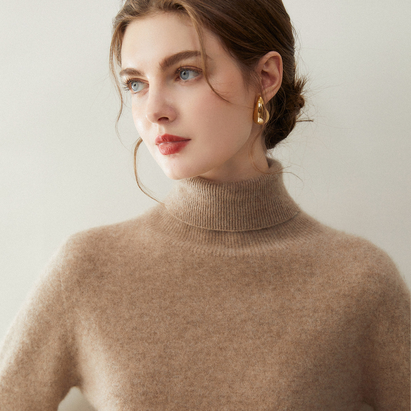 康赛妮~纯山羊绒衫女高领2025秋冬季新款针织打底衫毛衣内搭,淘宝优惠券,粉丝福利购,淘宝优惠卷