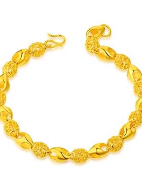 镀金女手链手镯耳钉项链婚庆色