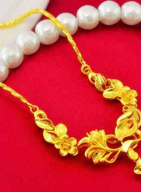 越南花项链锁骨链女镀金