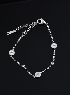 简约细链水钻手链女生不掉色金属