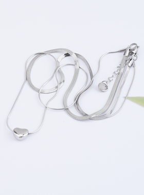 钛钢蛇骨链女生不掉色锁骨链