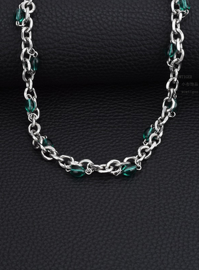 钛钢古巴圆珠男女锁骨链项链