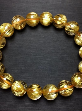 钛晶手串猫眼天然巴西金发晶手链