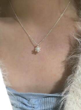 夏季雪花项链小众ins气质高级感百搭精致颈链轻古送女友生日礼物