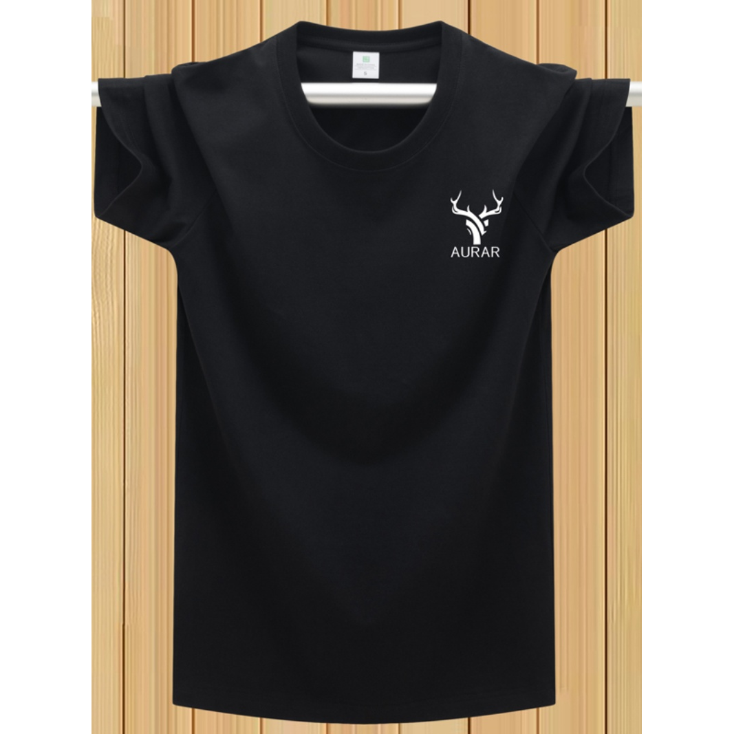 夏季男士短袖t恤纯棉宽松圆领半袖体恤运动汗衫加肥大码胖子男装