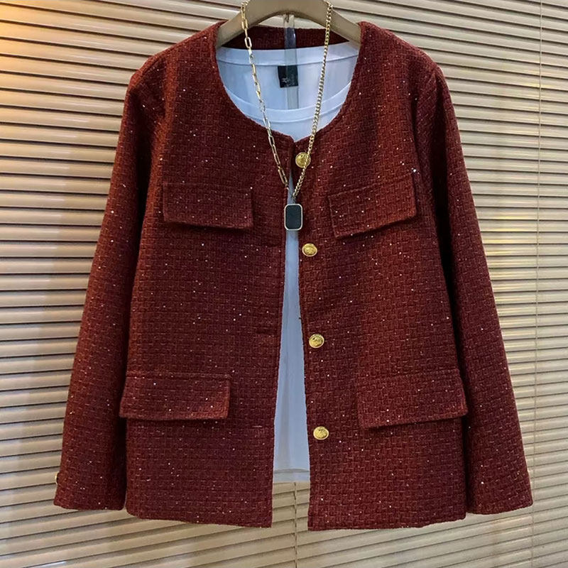 欧韩休闲开衫气质小香风百搭上衣外套胖妹妹2024秋季新款大码女装,淘宝优惠券,粉丝福利购,淘宝优惠卷