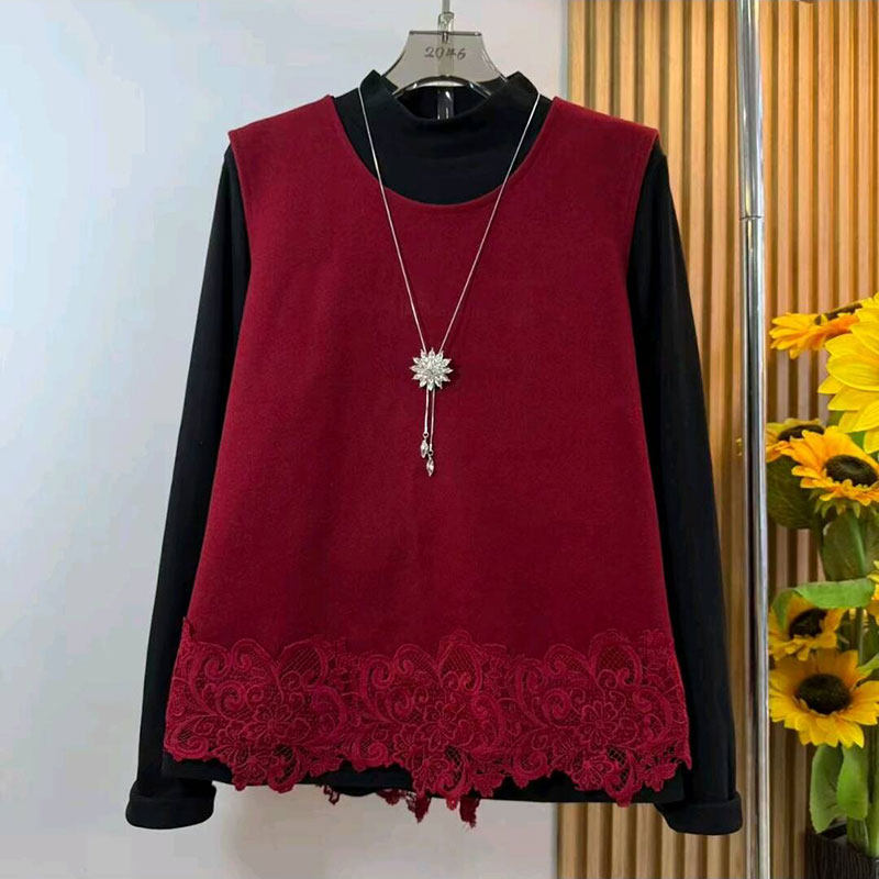 2026新款大码女装韩版时尚蕾丝花边马甲背心打底衫百搭裤子套装女,淘宝优惠券,粉丝福利购,淘宝优惠卷