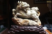 Shoushan Stone Carving Swing Piece Hibiscus Original Stone Octopus Wood Stone Field Yellow Jade Prospectus for the opening of a house to give gift chic stone sculptures