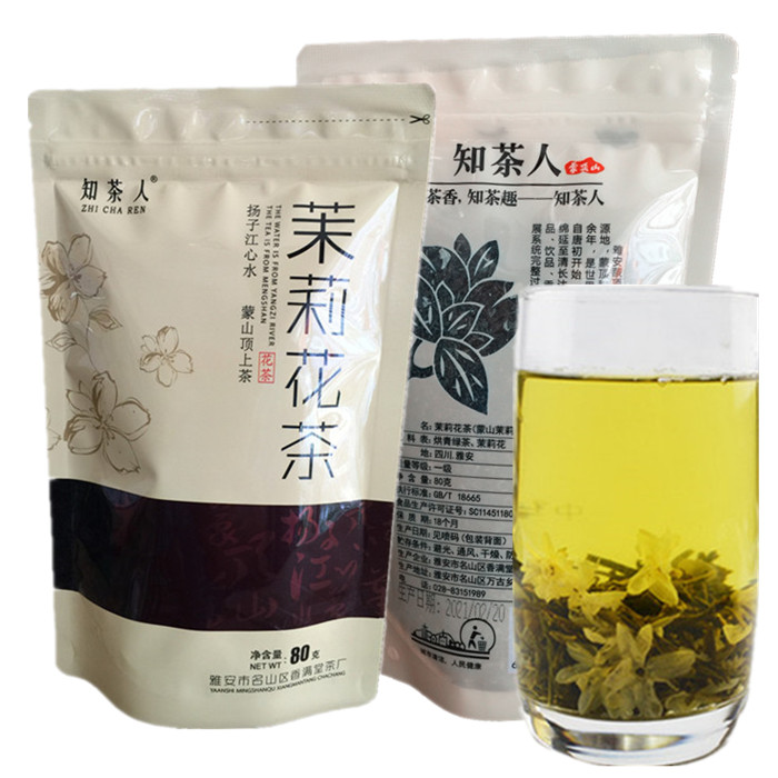 四川雅安知茶人茉莉花茶80克春茶绿茶花毛峰花毛尖蒙顶山高山茶叶