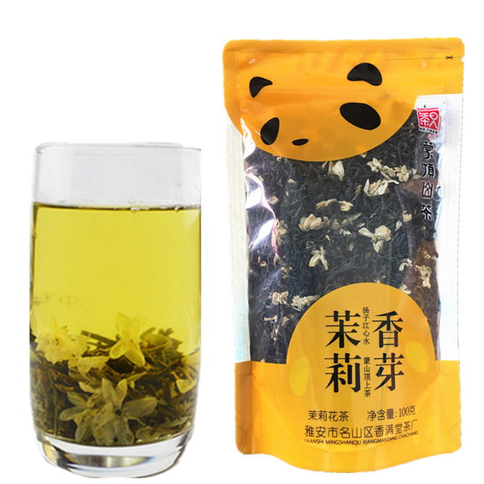 知茶人茉莉香芽100克茉莉花茶花毛峰毛尖四川雅安蒙顶山高山茶叶