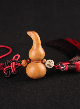 桃木葫芦挂件真品五帝钱入户门对门木雕铜钱汽车挂饰卧室客厅床头