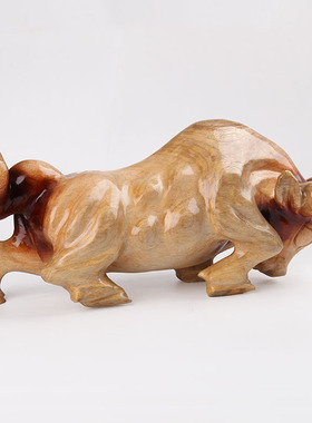 慈航阁牛摆件木雕牛桃木生肖牛