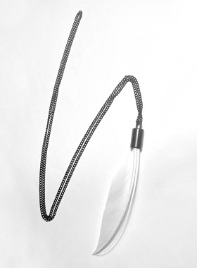 黑鸟原创羽毛项链潮酷男女嘻哈长潮玩潮搭时尚个性设计小众感简约