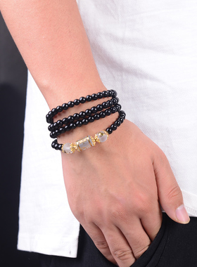 黑曜石生肖手链男士女