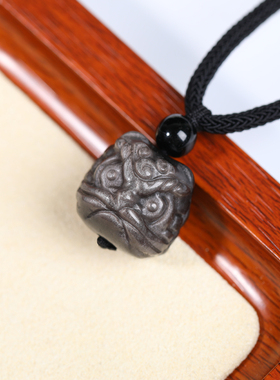 银眼黑曜石可调节情侣项链