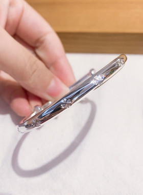 鉴定香港足银幸运草百搭手镯