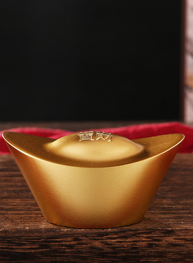 【JZ128】黄铜仿真招米金元宝实心砂金元宝道具家居金块摆件金条