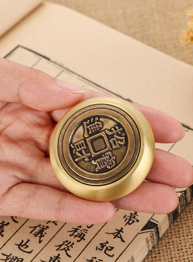 【JZ128】黄铜进宝手把件抖爆款把玩件财铜摆件义乌小商品一件