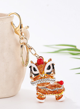 【JZ128】文创小礼品醒狮钥匙扣民间工艺品创意小狮子中国文化节