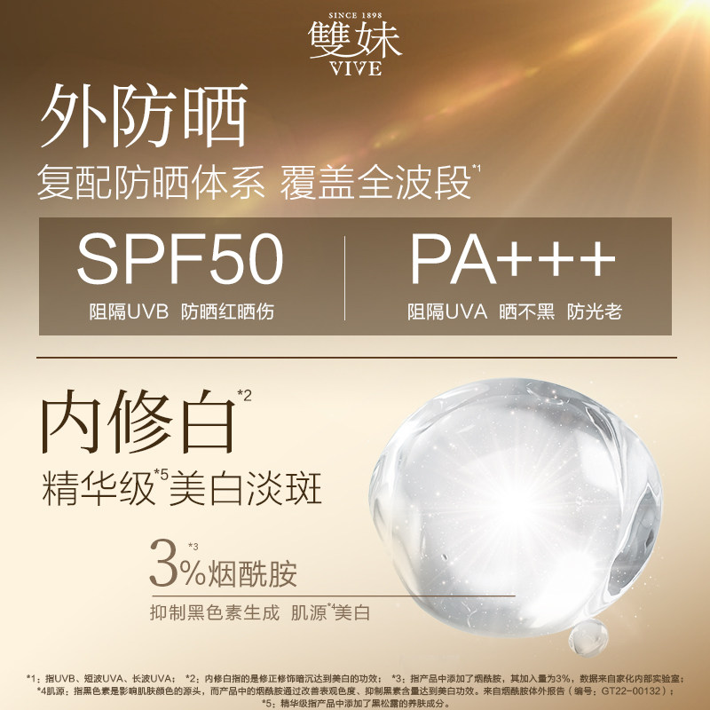 【新品上市】双妹玉容臻白防晒隔离乳50ml二合一琉光伞SPF50PA+++