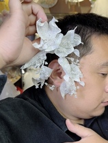 Beauty High Original Spray Gold Lace Handmade Flower Bridal Head Ornament With Makeup Styling Shadows to Write a True Brigades