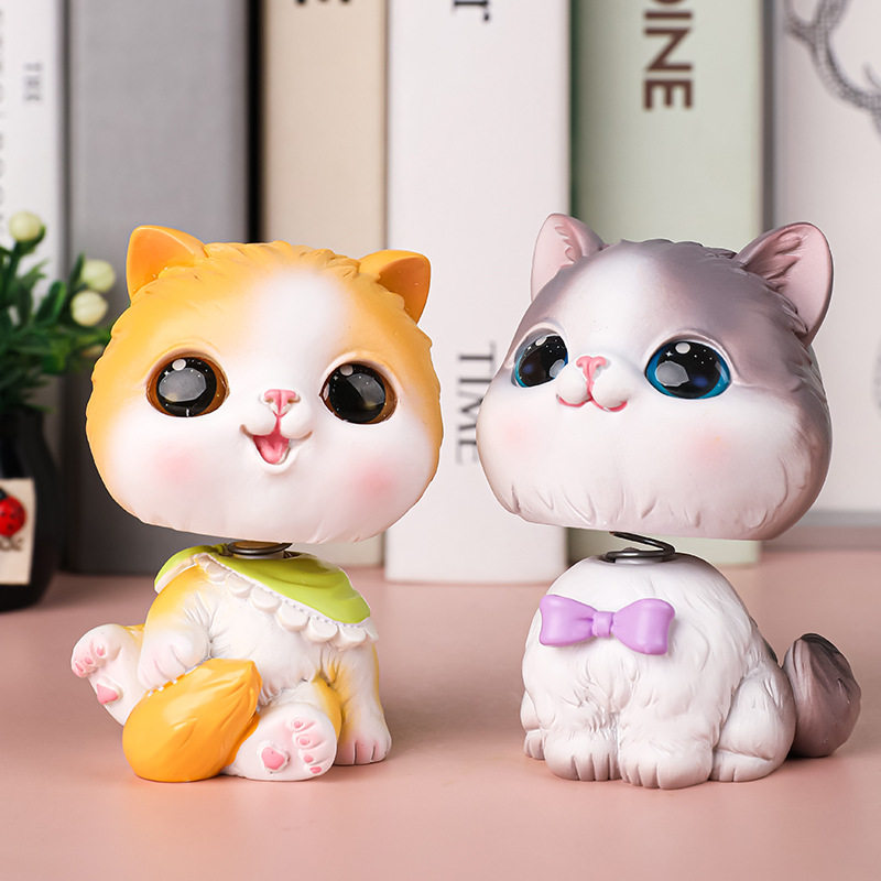可爱萌宠猫咪摆件树脂摇头喵桌面装饰汽车内饰蛋糕装扮学生礼物,淘宝优惠券,粉丝福利购,淘宝优惠卷