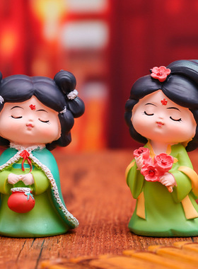 树脂装饰中国风唐宫仕女车载摆件