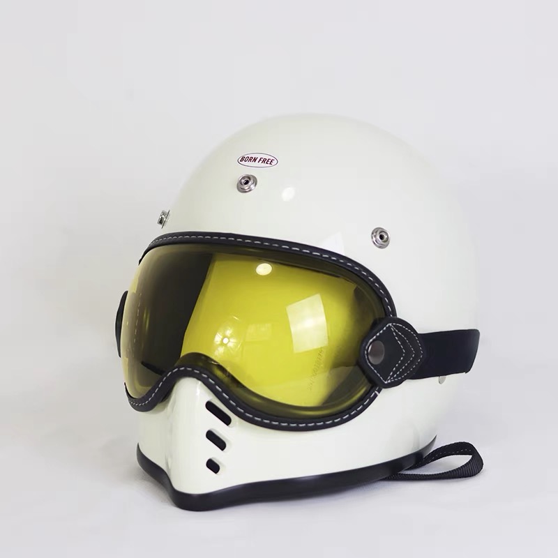 bornfree全盔小盔体AMZ山地盔str刀锋头盔绑带式防风遮阳镜片面罩 - 图3