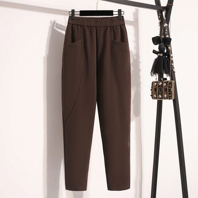 小脚休闲裤女秋冬烟管裤2025新款妈妈萝卜裤子九分宽松老爹哈伦裤,淘宝优惠券,粉丝福利购,淘宝优惠卷