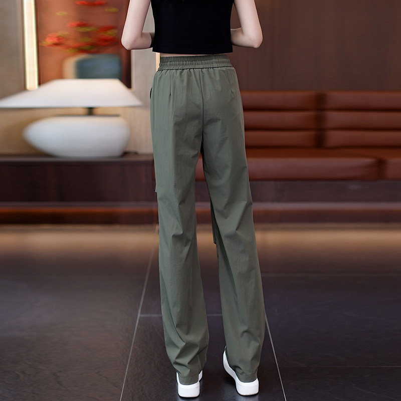 速干冰丝工装直筒裤女夏季2025新款高腰薄款休闲裤窄版防晒阔腿裤,淘宝优惠券,粉丝福利购,淘宝优惠卷