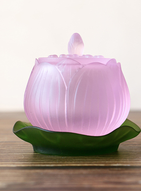 莲花净水古法琉璃佛台供水杯