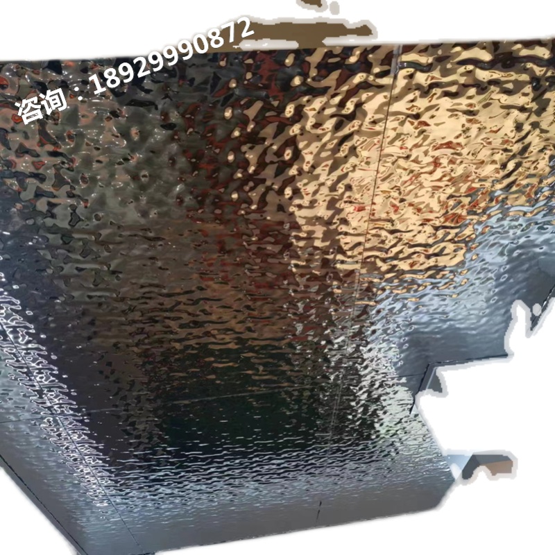 佛山水波纹不锈钢板镜面吊顶装饰KTV酒店8K金属波浪板定制加工 - 图3