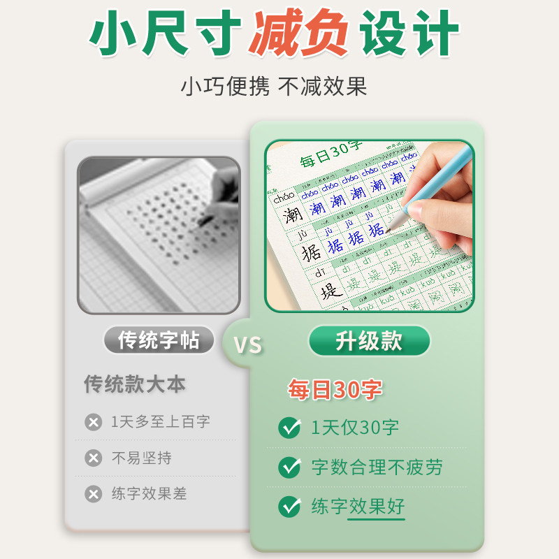 【每日30字】四年级下册同步字帖练字三年级练字帖每日一练减压小学生专用人教版练习钢笔临摹写字帖4五六3二2一1硬笔书法笔画笔顺