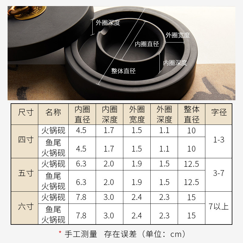 六品堂火锅砚台书法专用多功能天然原石带盖防蒸发不干墨初学者练毛笔字可磨墨研墨条歙砚墨池墨汁保湿墨盒,淘宝优惠券,粉丝福利购,淘宝优惠卷