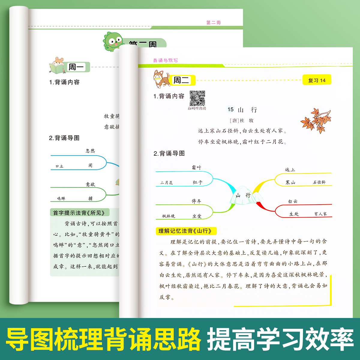 二升三衔接背诵与默写人教版 语文暑假作业2024新版 预习背诵课文内容思维导图三年级上册教材同步默写能手复习二年下册积累与默写 - 图3