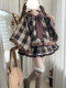 Plaid fur edge versatile cloak hooded wool cloak coat lolita full style direct photo